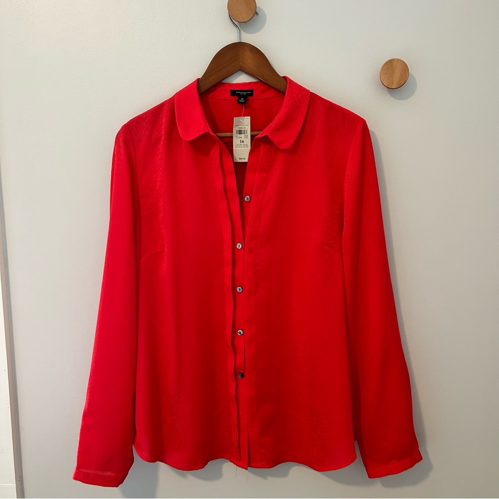 Ann Taylor Silky Button Front. Size 16. NWT!